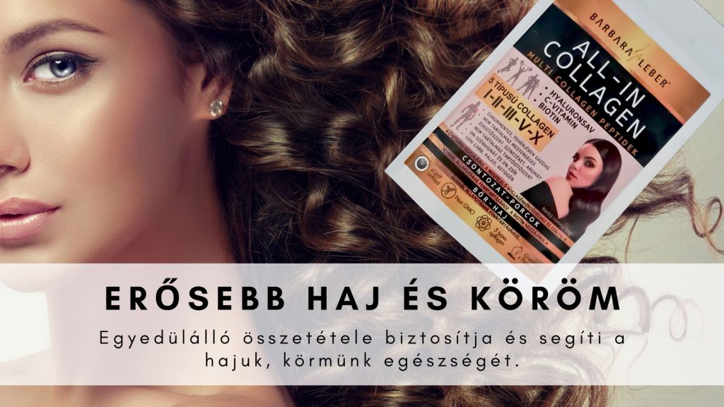 Legjobb kollagén készítmény. Hidrolizált multi kollagén komplex. 5 típusú kollagén peptid. Biotin, B7 vitamin, H vitamin, Hialuronsav, C vitamin az öregedés ellen, anti-aging hatás, menopausa, menopauza, perimenopauZa, postmenopauZa, klimax, csontritkulás, izületi fájdalmak ellen. Collagen jótékony hatásai fiatalság megőrzése, szép bőr, erős köröm, szép haj. A BARBARA LEBER ALL-IN COLLAGEN egy teljes spektrumú kollagén 5 féle kollagén multipeptiddel. I-II-III-V-X kollagén típusok. Egészségünkért és szépségünkért.